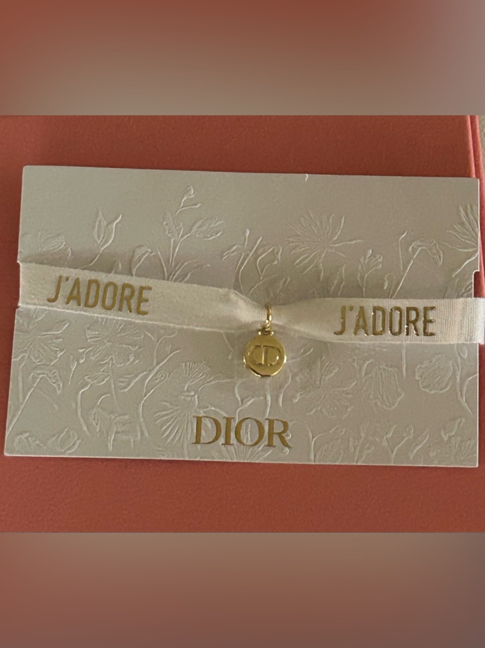 Dior J'adore White Bracelet with Gold CD Charm - New